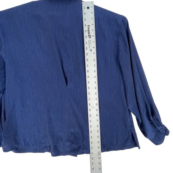 Susan Hutton Womens Top Blouse Plus 20W Blue Classic Minimalist Neutral Office - Picture 4 of 6